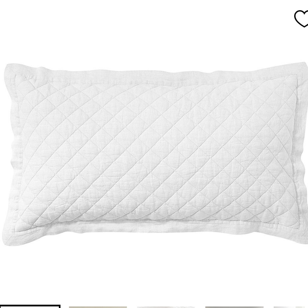 Pottery Barn Belgian Flax Linen Diamond King Sham White Sku# 1893391